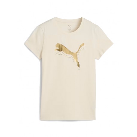 KOSZULKA damska PUMA Essentials Metallic bawełna (684995-87) beżowa