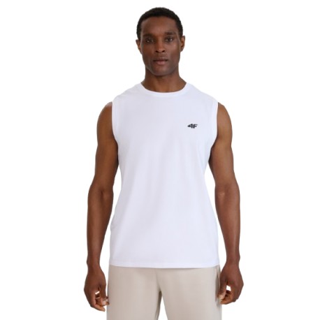 KOSZULKA męska tank top 4F męska (4FWMM00TSLEM125-10S) bawełna biała